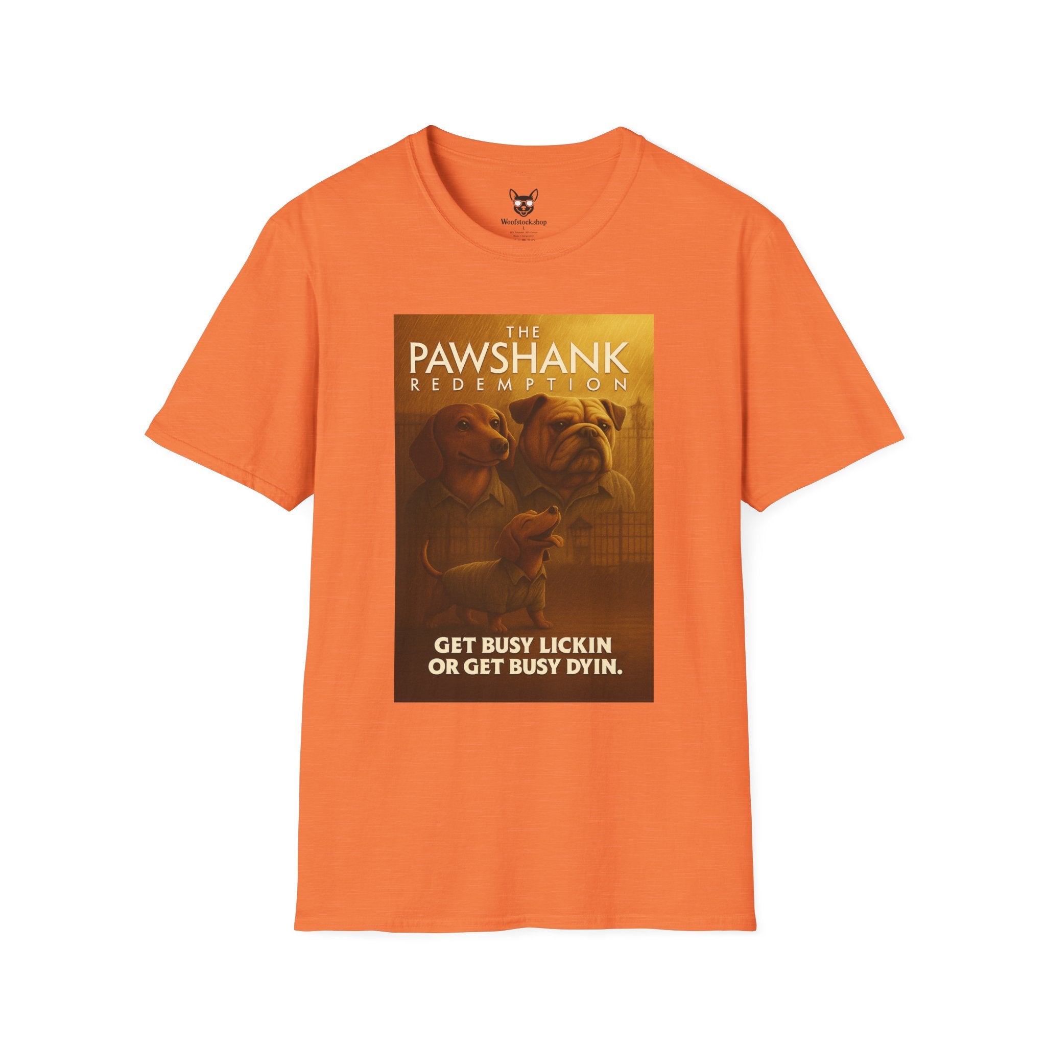 The Shawshank Redemption Movie Poster Dog Parody Unisex Softstyle T-Shirt -- Funny Dog Movie Tee for Film and Dog Lovers